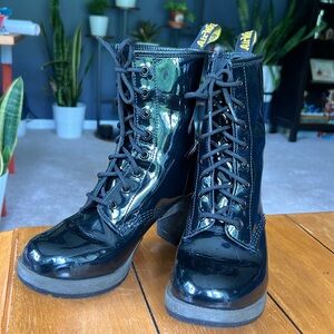 Doc Martens Darcie heeled boot, patent leather, size 38